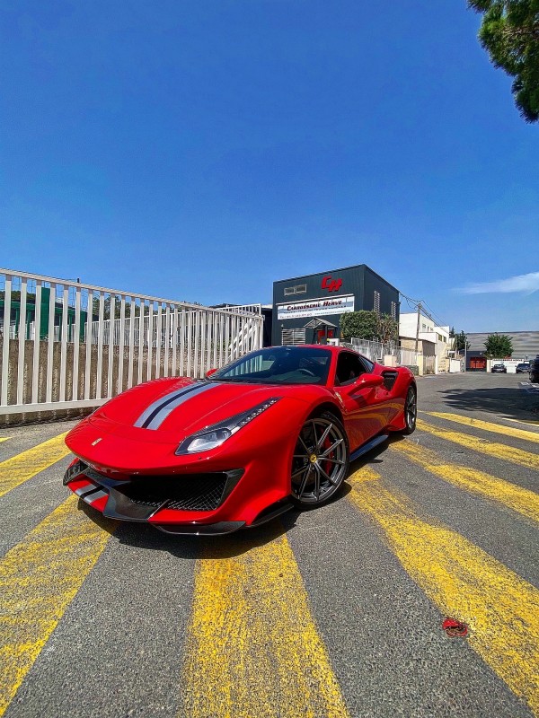 Film de protection SunTek Ultra sur Ferrari 488 Pista à Marseille